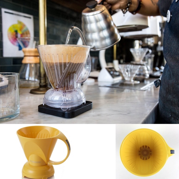 CLEVER Dripper Pour Over Coffee Maker Bonus 100 Filters York Yellow #4 18 Ounce - Picture 6 of 14